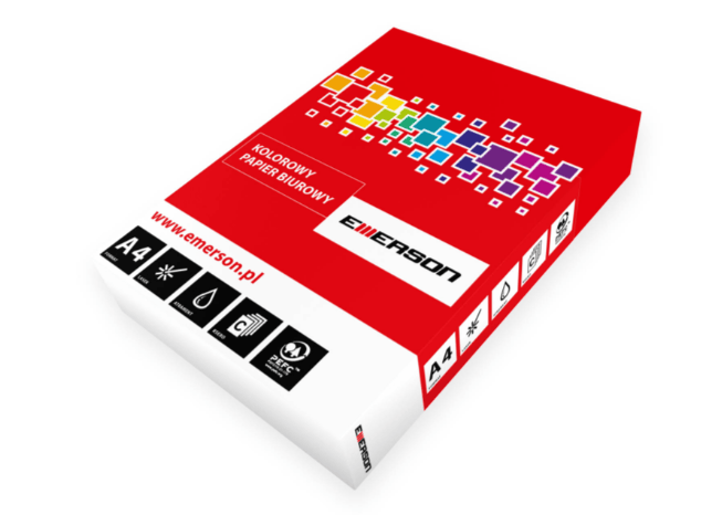Papier kolorowy - Emerson - czerwony A4 500' 0