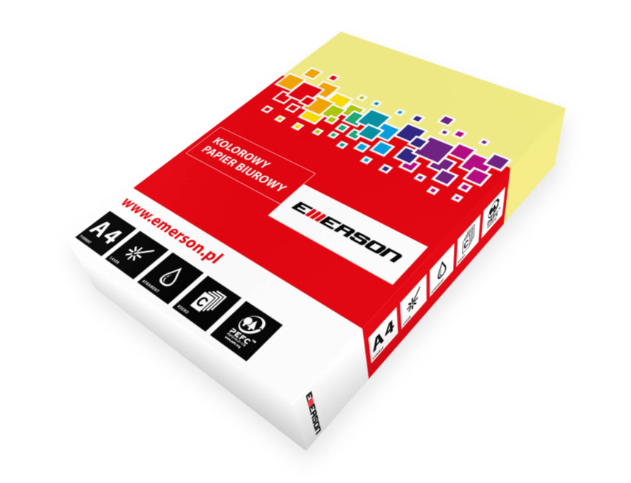 Papier kolorowy - Emerson - kanarkowy A4 500' 0