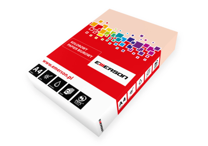 Papier kolorowy - Emerson - łososiowy A4 500' 0