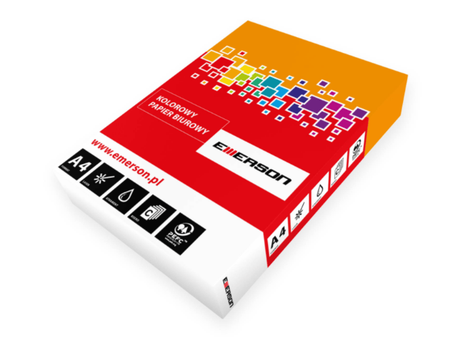 Papier kolorowy - Emerson - pomarańczowy A4 500' 0