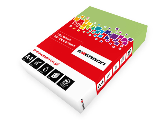Papier kolorowy - Emerson - zielony A4 500' 0