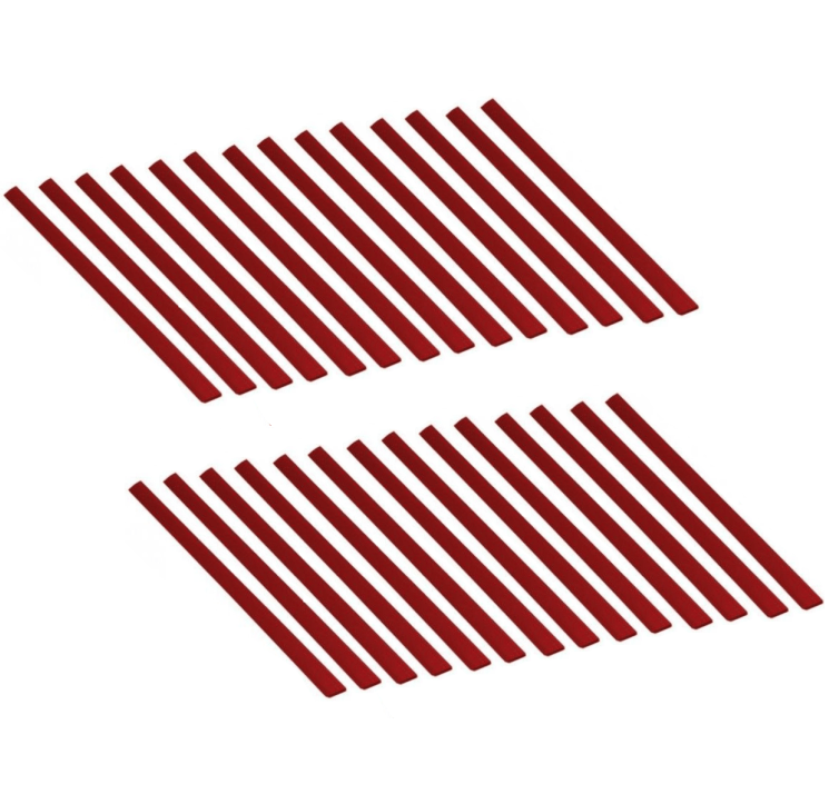 LISTWY WSUWANE DO BINDOWANIA oprawa dokumentów - 25 sztuk - CZERWONE - 6 mm 0