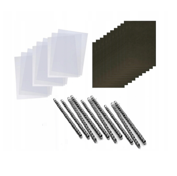 OKŁADKI - PRZÓD + TYŁ + GRZBIETY DO BINDOWANIA - CZARNE - 10 kpl. 0