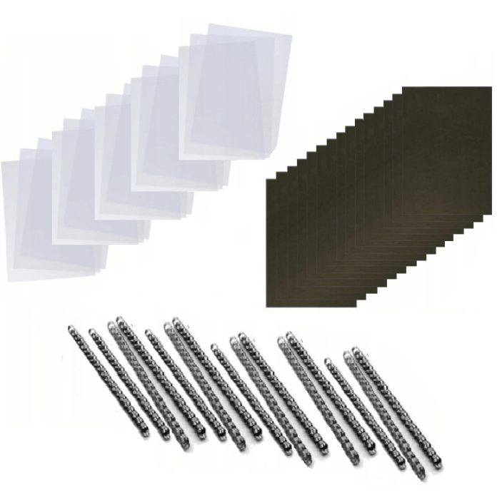 OKŁADKI - PRZÓD + TYŁ + GRZBIETY DO BINDOWANIA - CZARNE - 15 kpl. 0