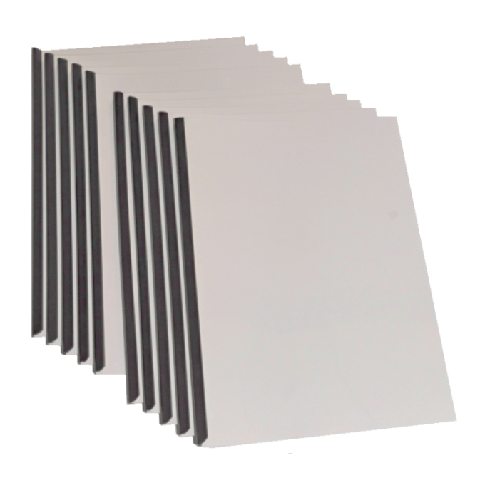 OKŁADKI DO OPRAWY DOKUMENTÓW - PRZÓD + TYŁ + LISTWY białe - A4 - 10 kpl. 0