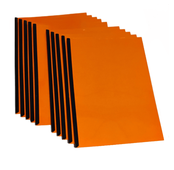 OKŁADKI DO OPRAWY DOKUMENTÓW - PRZÓD + TYŁ + LISTWY pomarańczowe - A4 - 10 kpl. 0